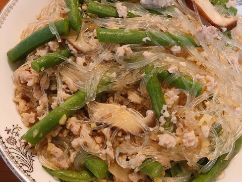 ヘルシーな♪ひき肉、いんげんのはるさめ炒め煮